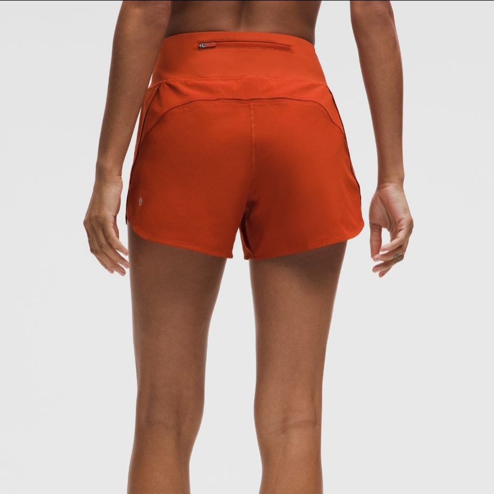 LULULEMON SPEED UP HR SHORTS 4”*MESH VENT IN AUTUM RUST SZ L NWT - Picture 3 of 11